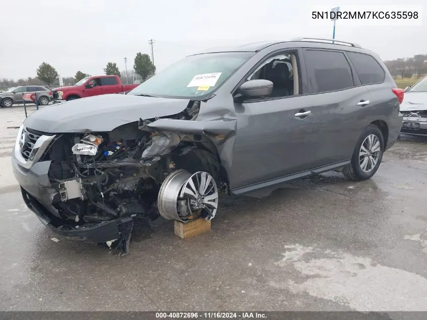 2019 Nissan Pathfinder Sl VIN: 5N1DR2MM7KC635598 Lot: 40872696