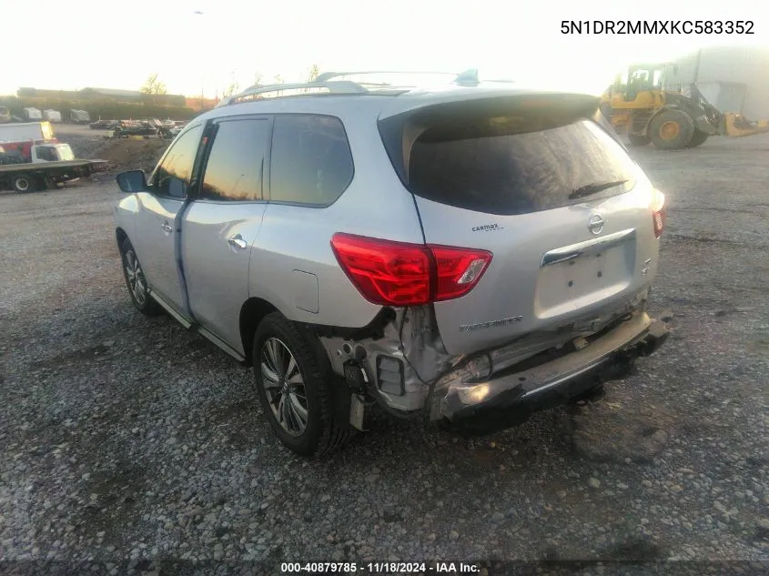 2019 Nissan Pathfinder Sv VIN: 5N1DR2MMXKC583352 Lot: 40879785