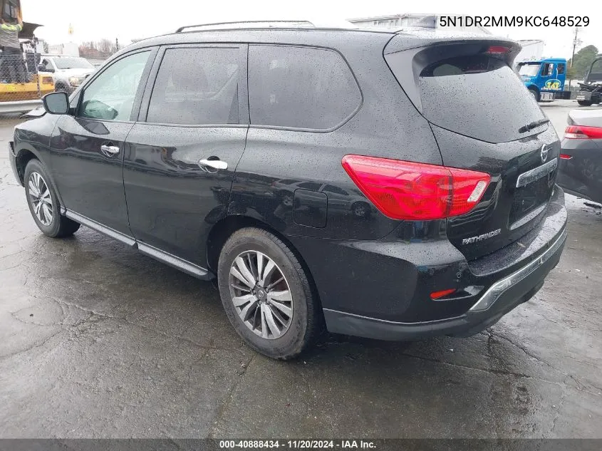 2019 Nissan Pathfinder S VIN: 5N1DR2MM9KC648529 Lot: 40888434