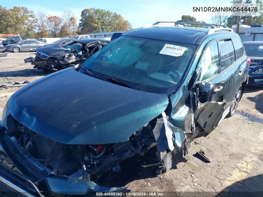 2019 Nissan Pathfinder Platinum VIN: 5N1DR2MN8KC644478 Lot: 40889393