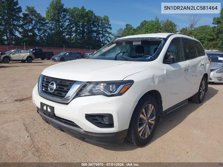 2020 Nissan Pathfinder S 2Wd VIN: 5N1DR2AN2LC581464 Lot: 39770570