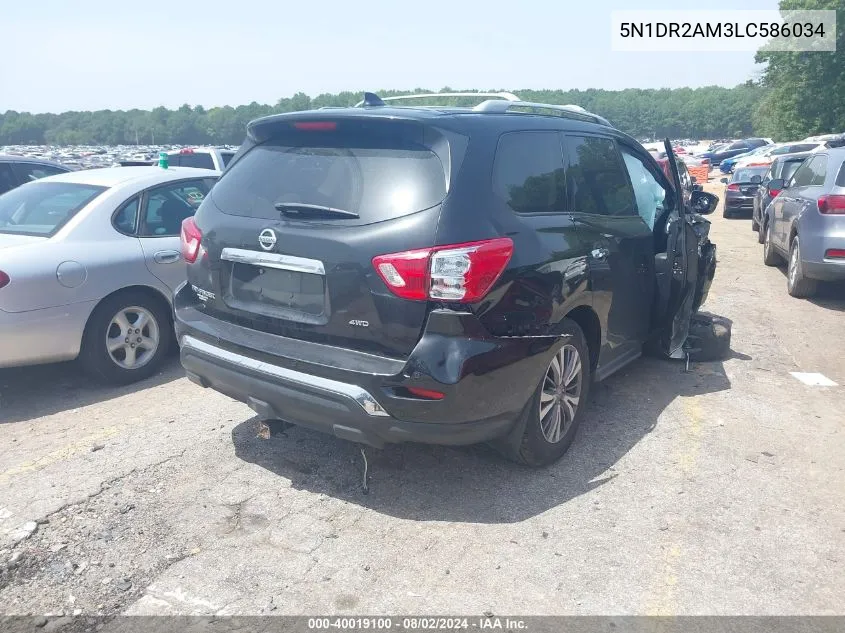 2020 Nissan Pathfinder S 4Wd VIN: 5N1DR2AM3LC586034 Lot: 40019100