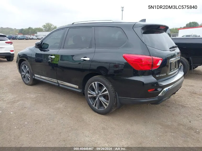 2020 Nissan Pathfinder Platinum 4Wd VIN: 5N1DR2DM3LC575840 Lot: 40445467