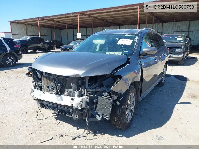 2020 Nissan Pathfinder Sv 4Wd VIN: 5N1DR2BM1LC580750 Lot: 40452758