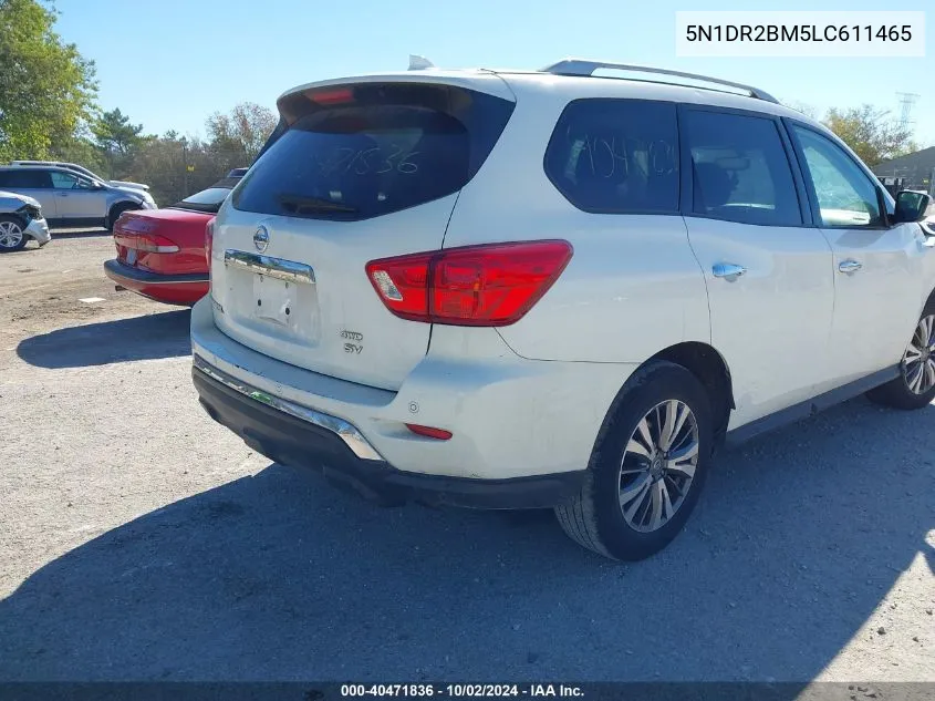 2020 Nissan Pathfinder Sv 4Wd VIN: 5N1DR2BM5LC611465 Lot: 40471836