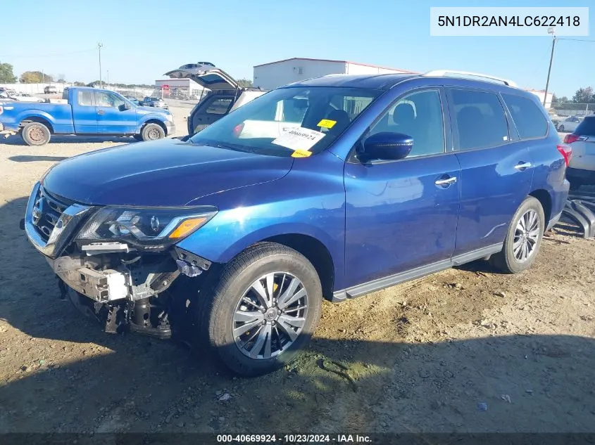 2020 Nissan Pathfinder S 2Wd VIN: 5N1DR2AN4LC622418 Lot: 40669924