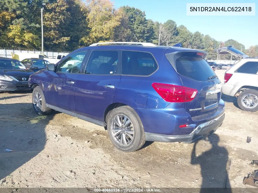 2020 Nissan Pathfinder S 2Wd VIN: 5N1DR2AN4LC622418 Lot: 40669924