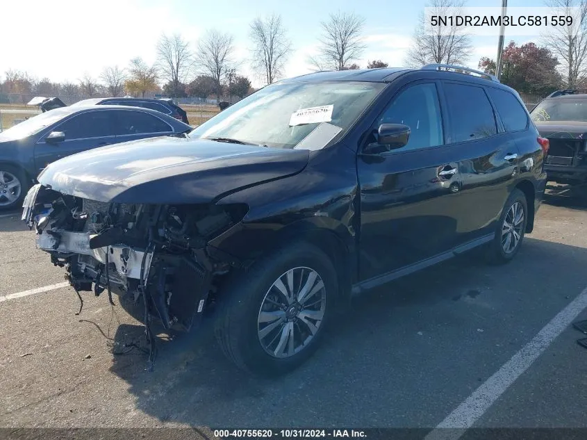 2020 Nissan Pathfinder S 4Wd VIN: 5N1DR2AM3LC581559 Lot: 40755620