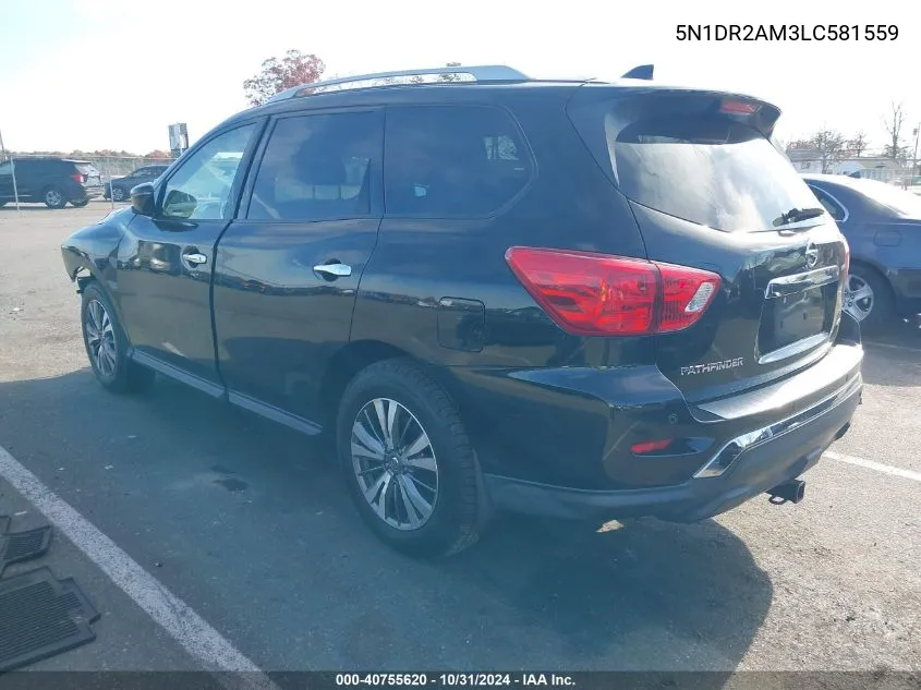 2020 Nissan Pathfinder S 4Wd VIN: 5N1DR2AM3LC581559 Lot: 40755620