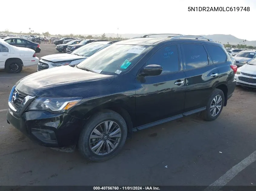 2020 Nissan Pathfinder S 4Wd VIN: 5N1DR2AM0LC619748 Lot: 40756760