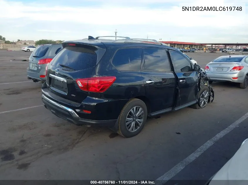 2020 Nissan Pathfinder S 4Wd VIN: 5N1DR2AM0LC619748 Lot: 40756760