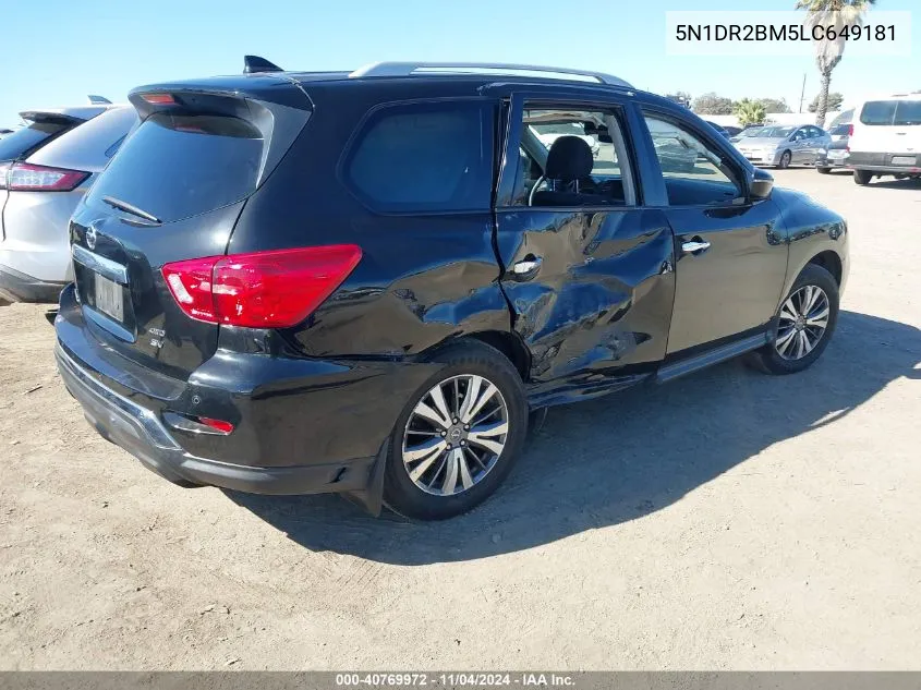 2020 Nissan Pathfinder Sv 4Wd VIN: 5N1DR2BM5LC649181 Lot: 40769972