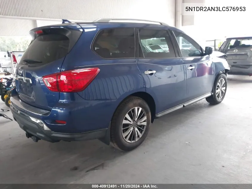 2020 Nissan Pathfinder S 2Wd VIN: 5N1DR2AN3LC576953 Lot: 40912491