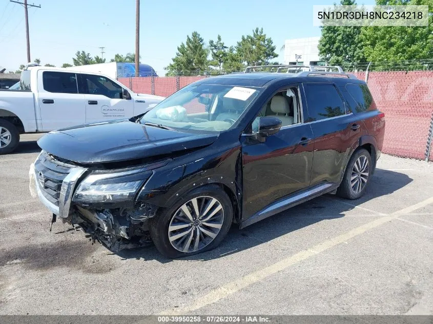 2022 Nissan Pathfinder Platinum 2Wd VIN: 5N1DR3DH8NC234218 Lot: 39950258