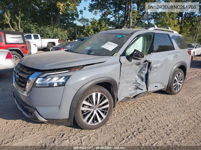 2022 Nissan Pathfinder Platinum 4Wd VIN: 5N1DR3DJ8NC261700 Lot: 40221377