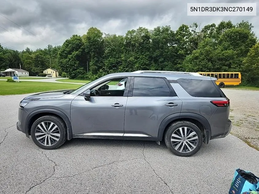 2022 Nissan Pathfinder Platinum VIN: 5N1DR3DK3NC270149 Lot: 40304563