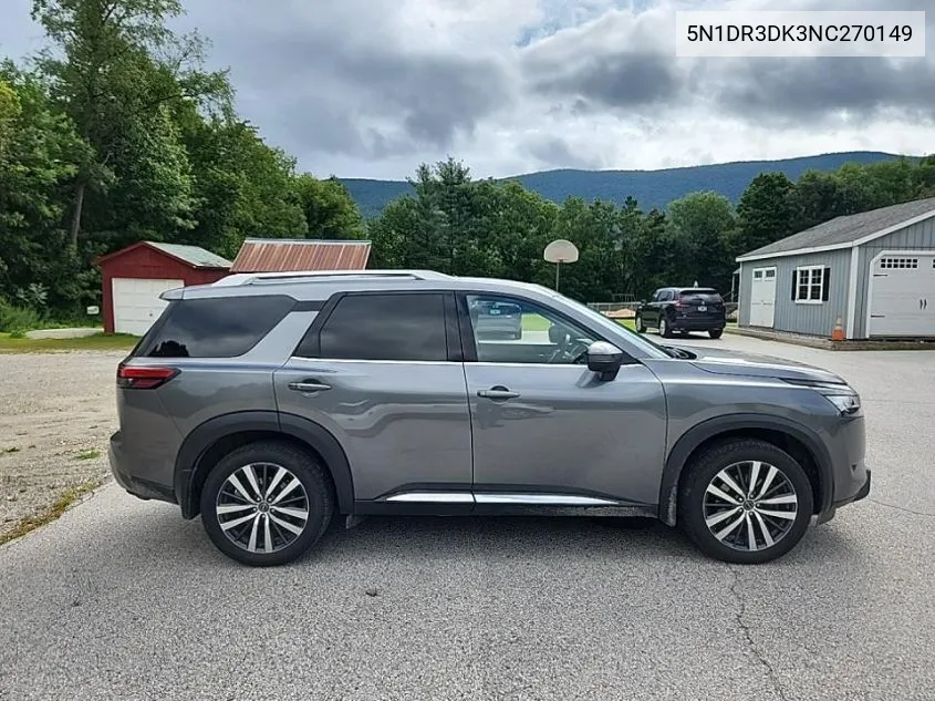 2022 Nissan Pathfinder Platinum VIN: 5N1DR3DK3NC270149 Lot: 40304563