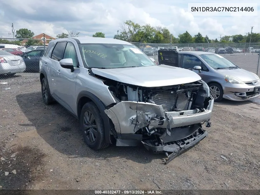 2022 Nissan Pathfinder S 4Wd VIN: 5N1DR3AC7NC214406 Lot: 40332477