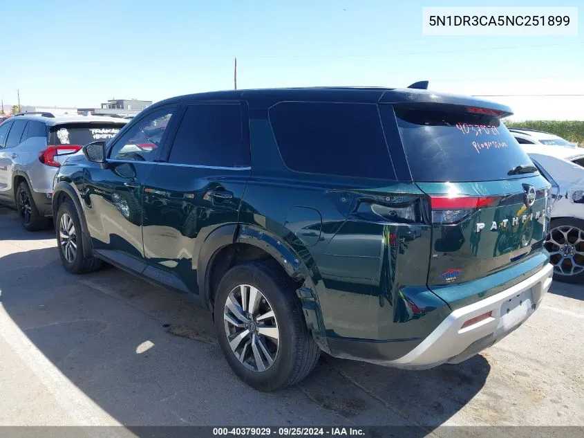 2022 Nissan Pathfinder Sl 2Wd VIN: 5N1DR3CA5NC251899 Lot: 40379029