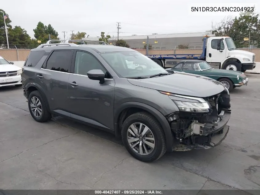 2022 Nissan Pathfinder Sl 2Wd VIN: 5N1DR3CA5NC204923 Lot: 40427407