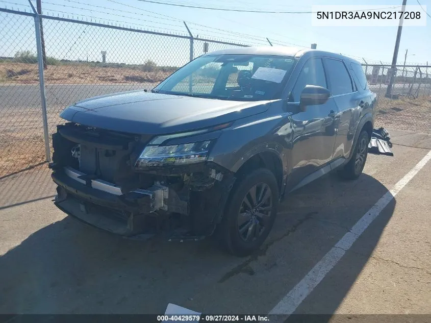 2022 Nissan Pathfinder S 2Wd VIN: 5N1DR3AA9NC217208 Lot: 40429579