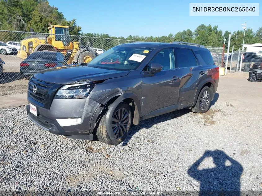 2022 Nissan Pathfinder Sl 2Wd VIN: 5N1DR3CB0NC265640 Lot: 40445018