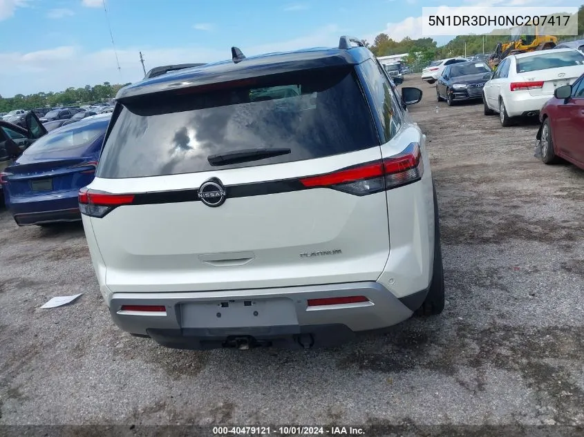 2022 Nissan Pathfinder Platinum VIN: 5N1DR3DH0NC207417 Lot: 40479121