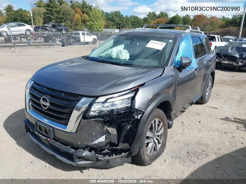 2022 Nissan Pathfinder Sl 4Wd VIN: 5N1DR3CC9NC200990 Lot: 40495396