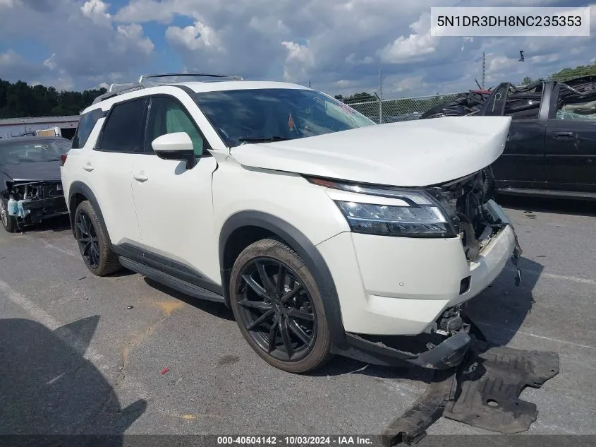 2022 Nissan Pathfinder Platinum 2Wd VIN: 5N1DR3DH8NC235353 Lot: 40504142