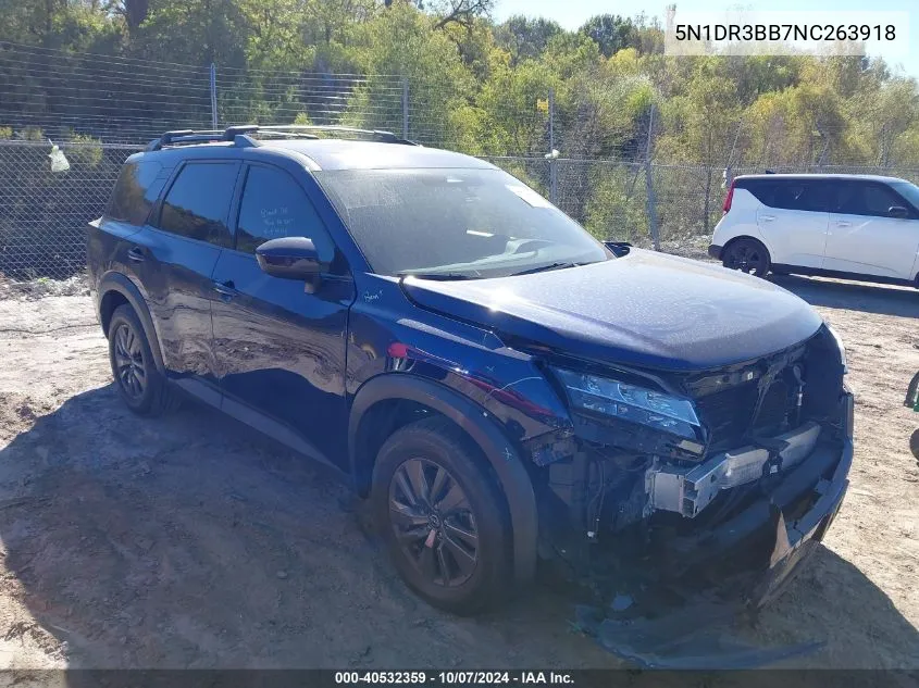 2022 Nissan Pathfinder Sv 2Wd VIN: 5N1DR3BB7NC263918 Lot: 40532359