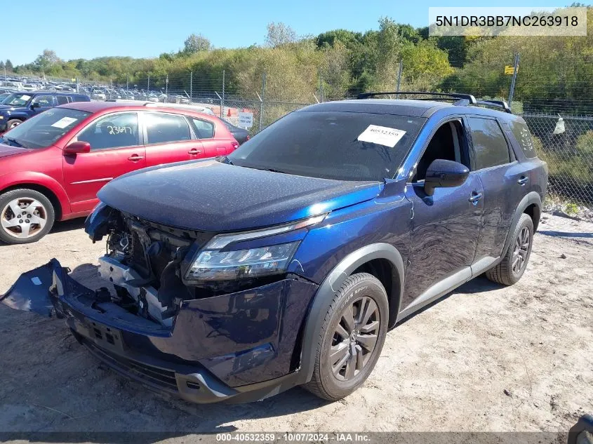 2022 Nissan Pathfinder Sv 2Wd VIN: 5N1DR3BB7NC263918 Lot: 40532359