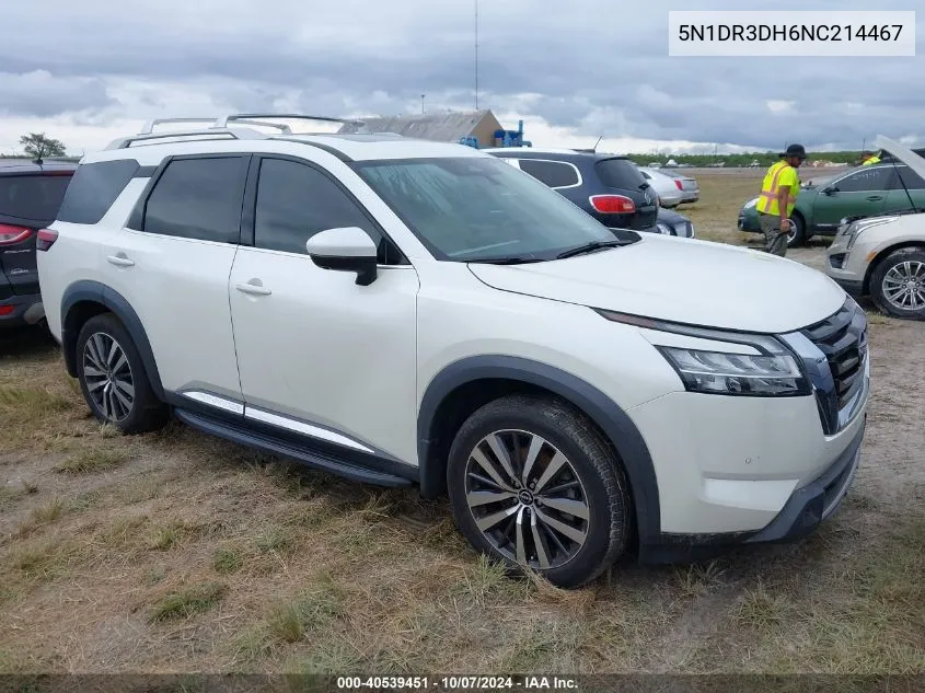 2022 Nissan Pathfinder Platinum 2Wd VIN: 5N1DR3DH6NC214467 Lot: 40539451