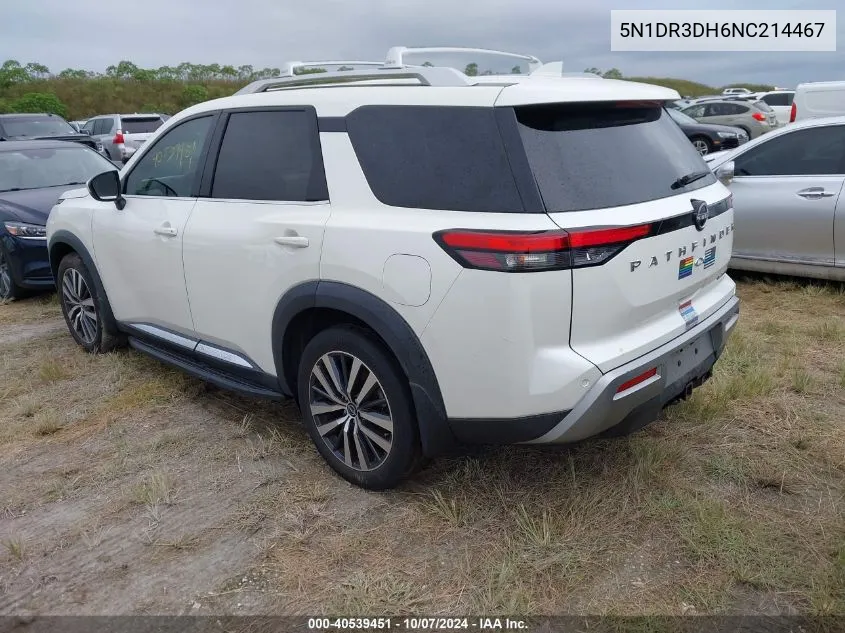 2022 Nissan Pathfinder Platinum 2Wd VIN: 5N1DR3DH6NC214467 Lot: 40539451