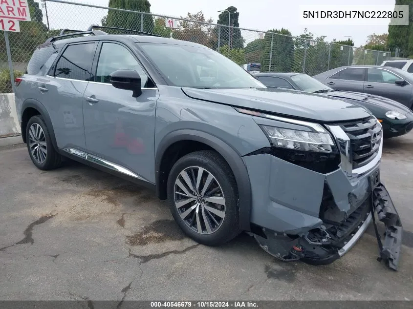 2022 Nissan Pathfinder Platinum 2Wd VIN: 5N1DR3DH7NC222805 Lot: 40546679