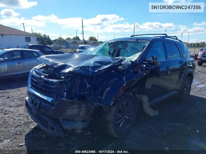 2022 Nissan Pathfinder Sv 4Wd VIN: 5N1DR3BC9NC247356 Lot: 40623566