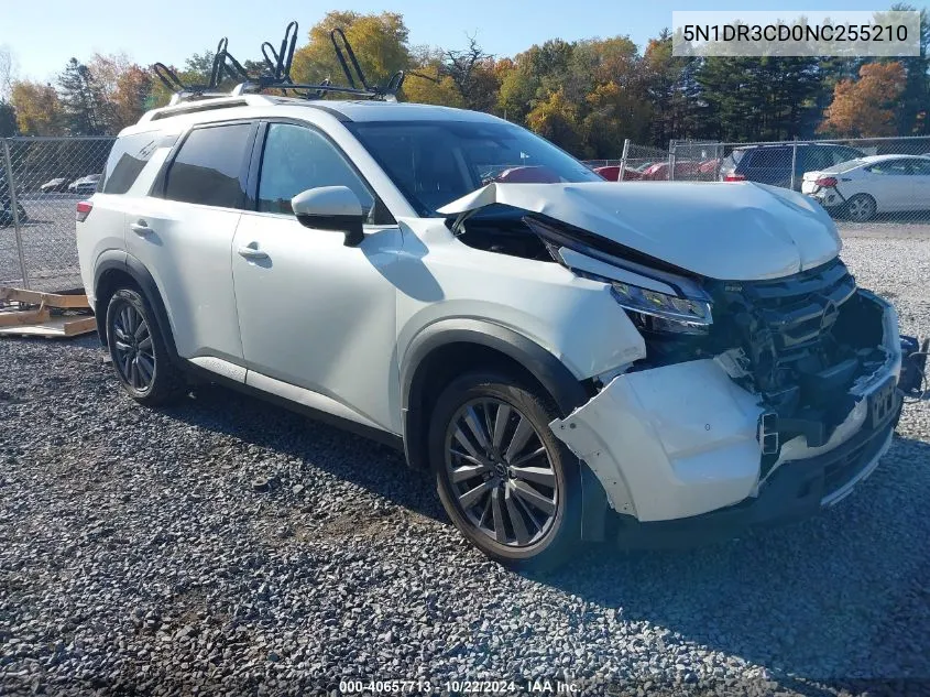 2022 Nissan Pathfinder Sl 4Wd VIN: 5N1DR3CD0NC255210 Lot: 40657713