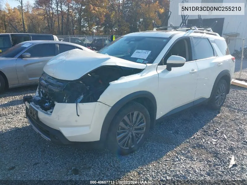 2022 Nissan Pathfinder Sl 4Wd VIN: 5N1DR3CD0NC255210 Lot: 40657713