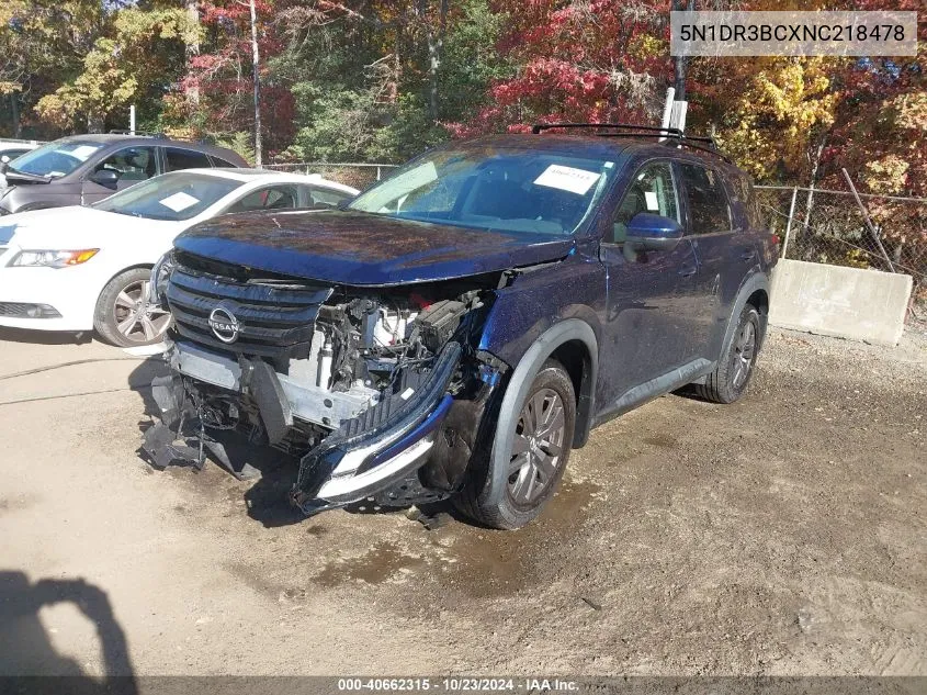 2022 Nissan Pathfinder Sv 4Wd VIN: 5N1DR3BCXNC218478 Lot: 40662315