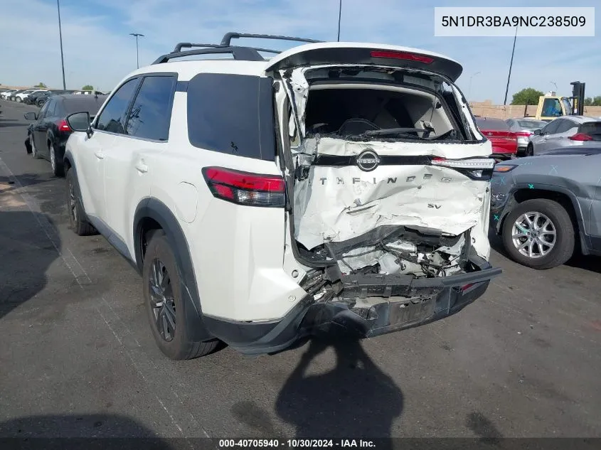 2022 Nissan Pathfinder Sv 2Wd VIN: 5N1DR3BA9NC238509 Lot: 40705940