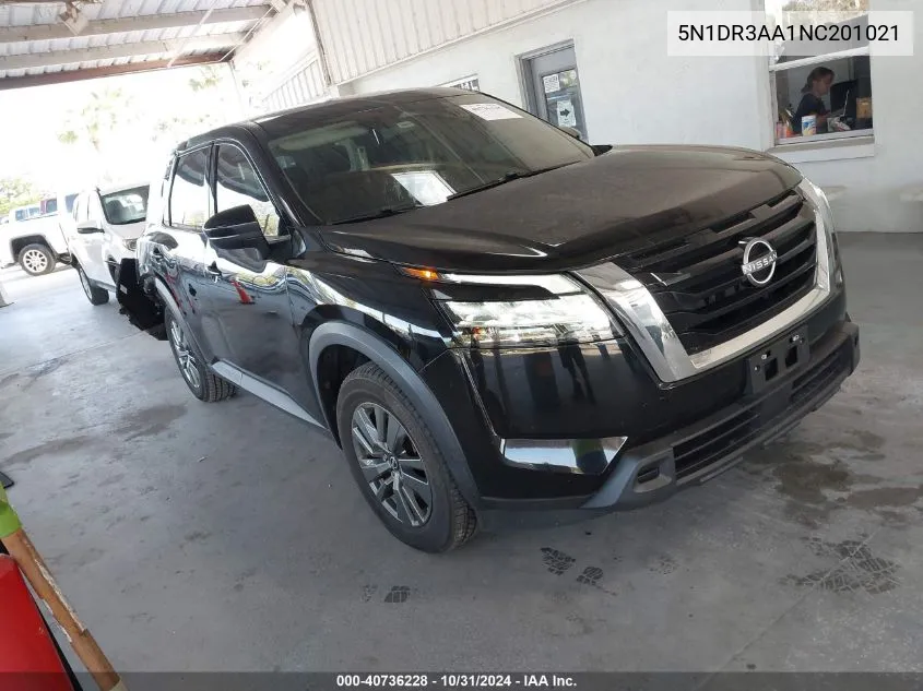 2022 Nissan Pathfinder S 2Wd VIN: 5N1DR3AA1NC201021 Lot: 40736228