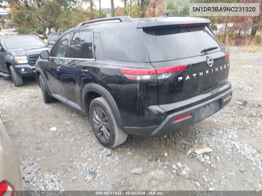 2022 Nissan Pathfinder Sv 2Wd VIN: 5N1DR3BA9NC231320 Lot: 40737422