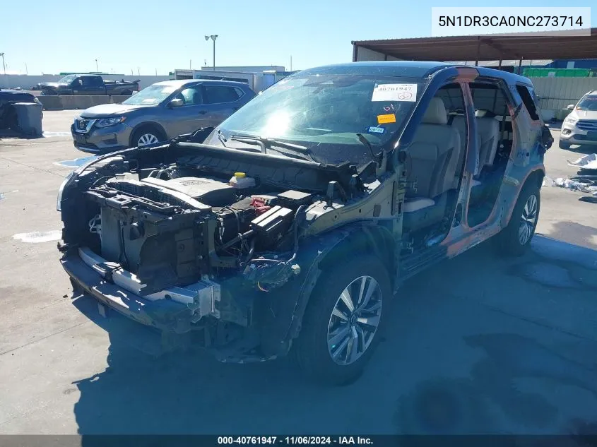 2022 Nissan Pathfinder Sl 2Wd VIN: 5N1DR3CA0NC273714 Lot: 40761947