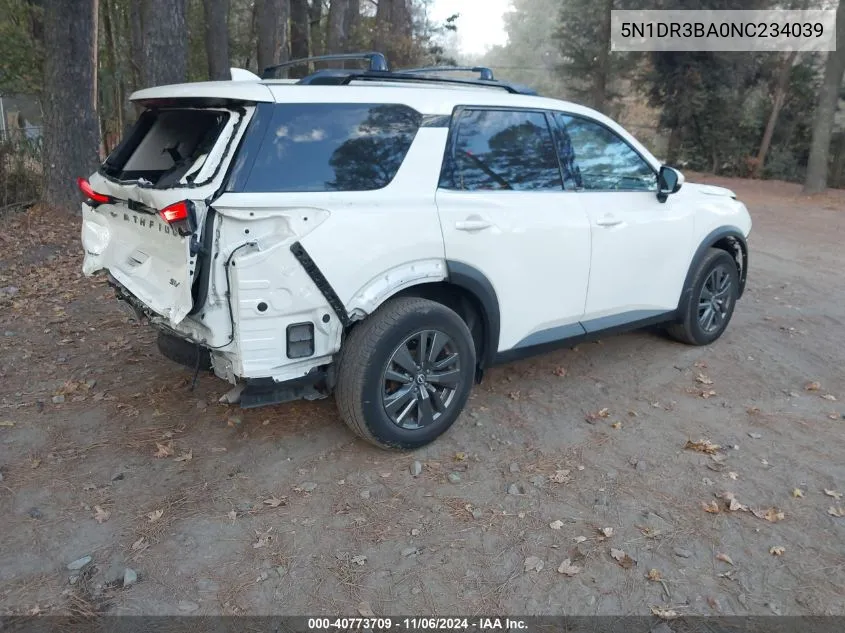 2022 Nissan Pathfinder Sv 2Wd VIN: 5N1DR3BA0NC234039 Lot: 40773709