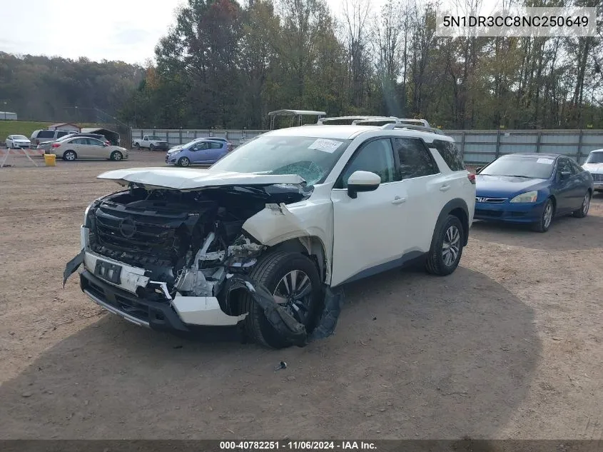 2022 Nissan Pathfinder Sl 4Wd VIN: 5N1DR3CC8NC250649 Lot: 40782251