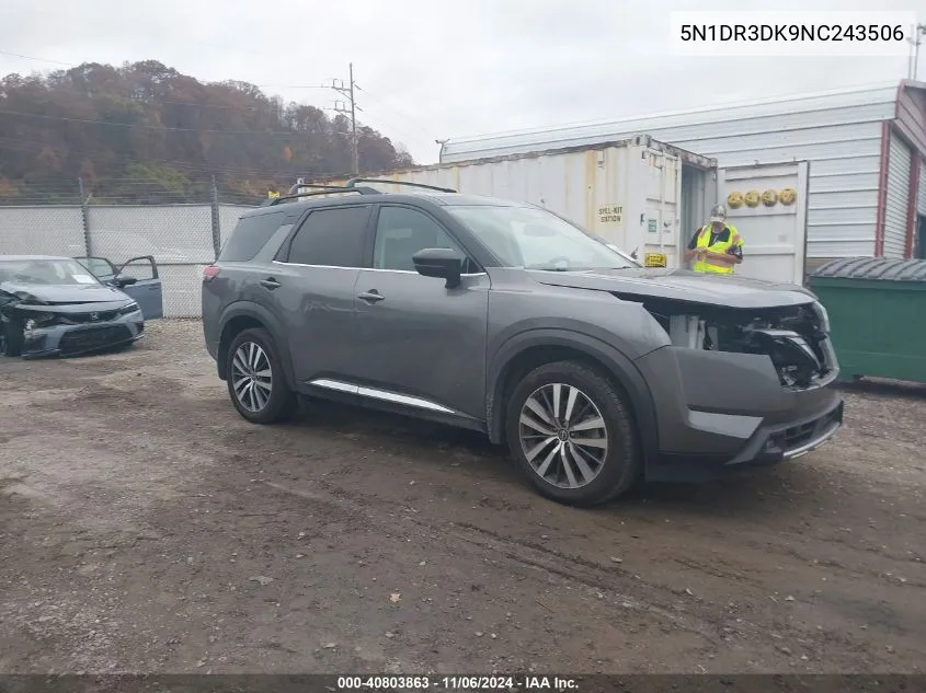 2022 Nissan Pathfinder Platinum 4Wd VIN: 5N1DR3DK9NC243506 Lot: 40803863