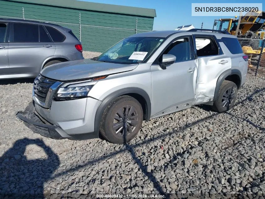 2022 Nissan Pathfinder Sv 4Wd VIN: 5N1DR3BC8NC238020 Lot: 40809432