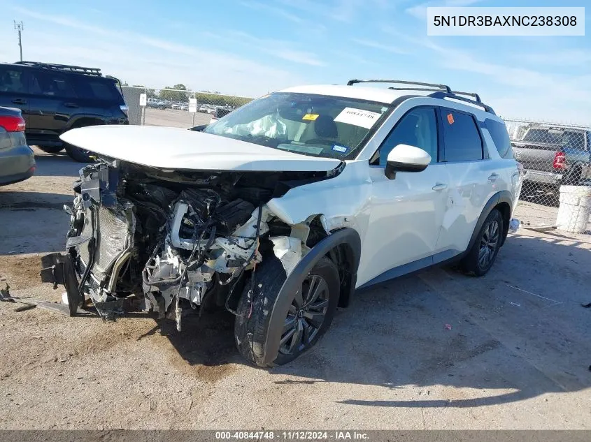 2022 Nissan Pathfinder Sv 2Wd VIN: 5N1DR3BAXNC238308 Lot: 40844748