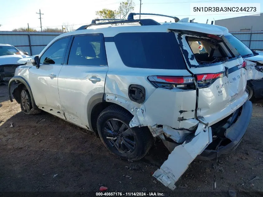 5N1DR3BA3NC244273 2022 Nissan Pathfinder Sv 2Wd