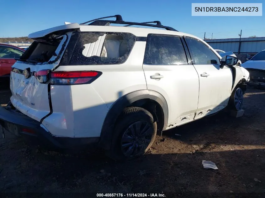 5N1DR3BA3NC244273 2022 Nissan Pathfinder Sv 2Wd