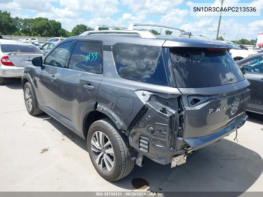 2023 Nissan Pathfinder Sl Fwd VIN: 5N1DR3CA6PC213536 Lot: 39750331